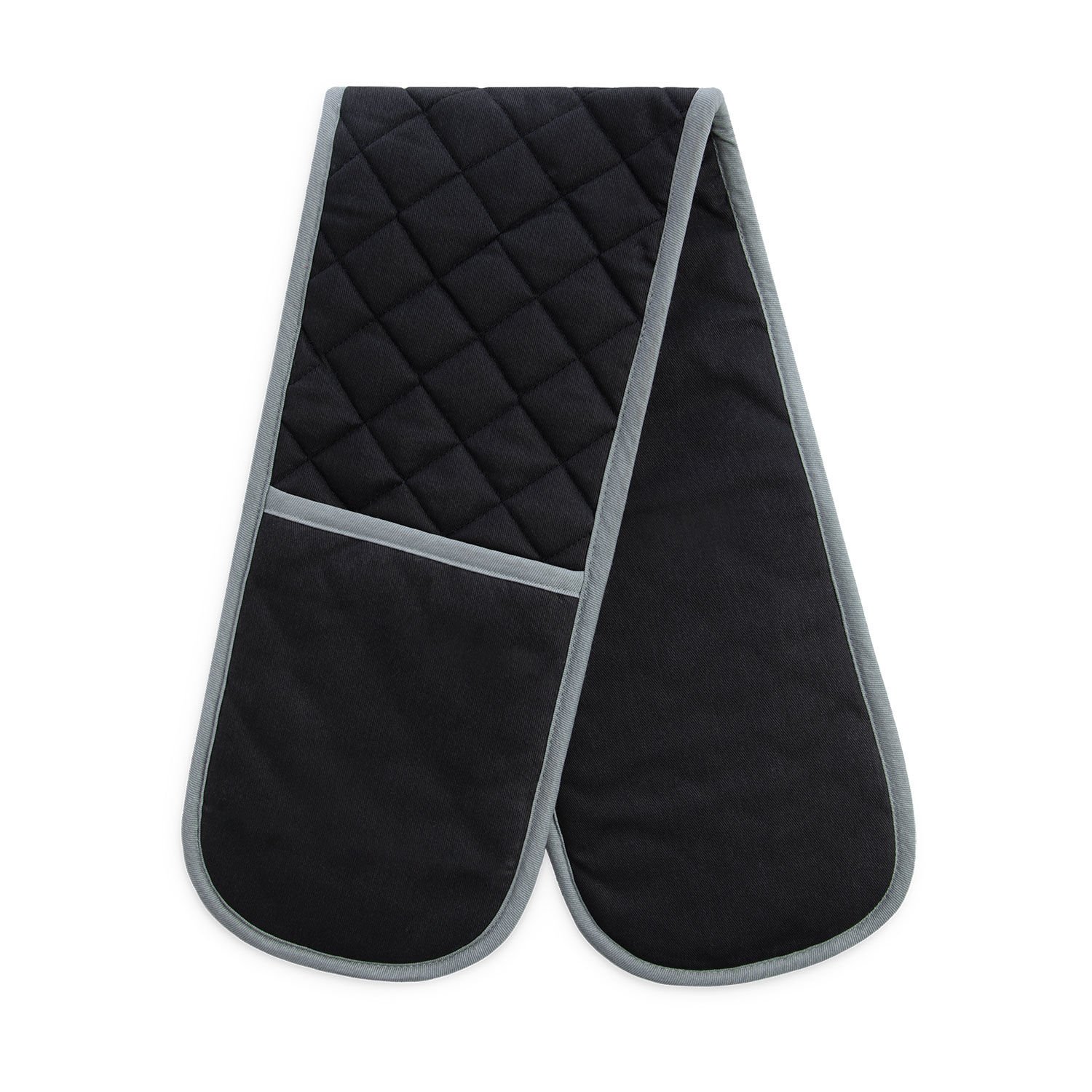 Two Tone Double Oven Glove - Black/Grey