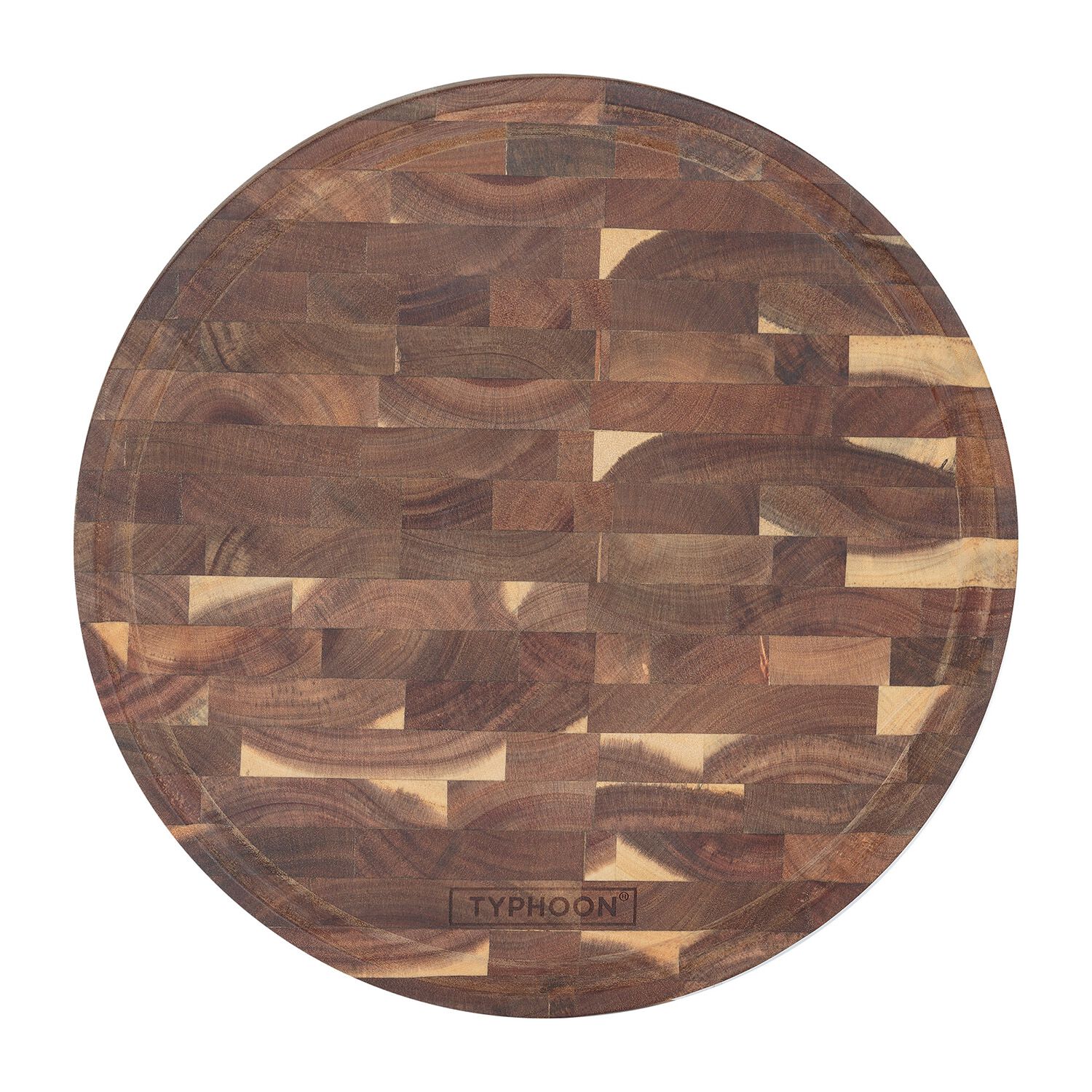 Typhoon End Grain Acacia Round Wood Chopping Board