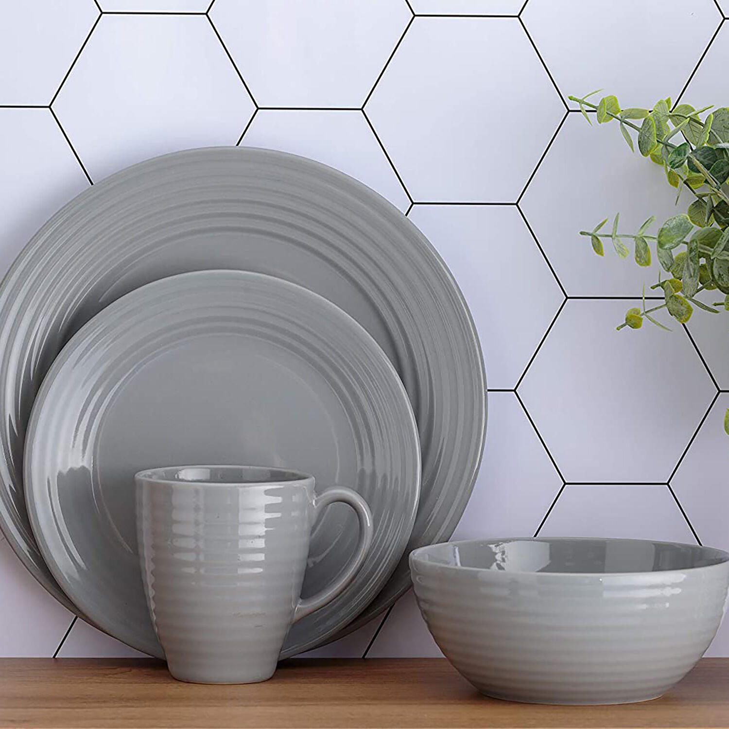 Typhoon Living Dinner Plate- Grey