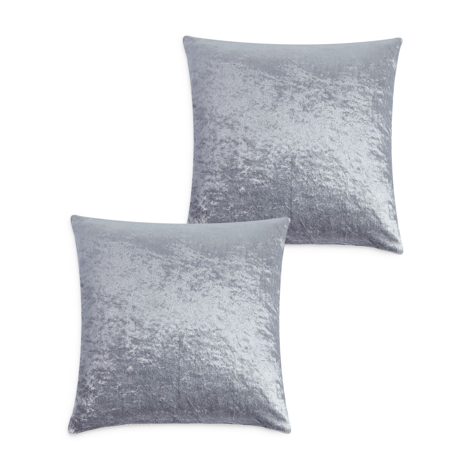 Velvet Crush Cushion Cover 2 Pack 45x45cm - Silver