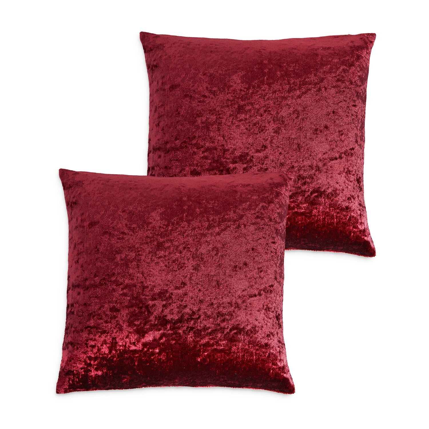 Velvet Crush Cushion Cover 2 Pack 45x45cm - Red