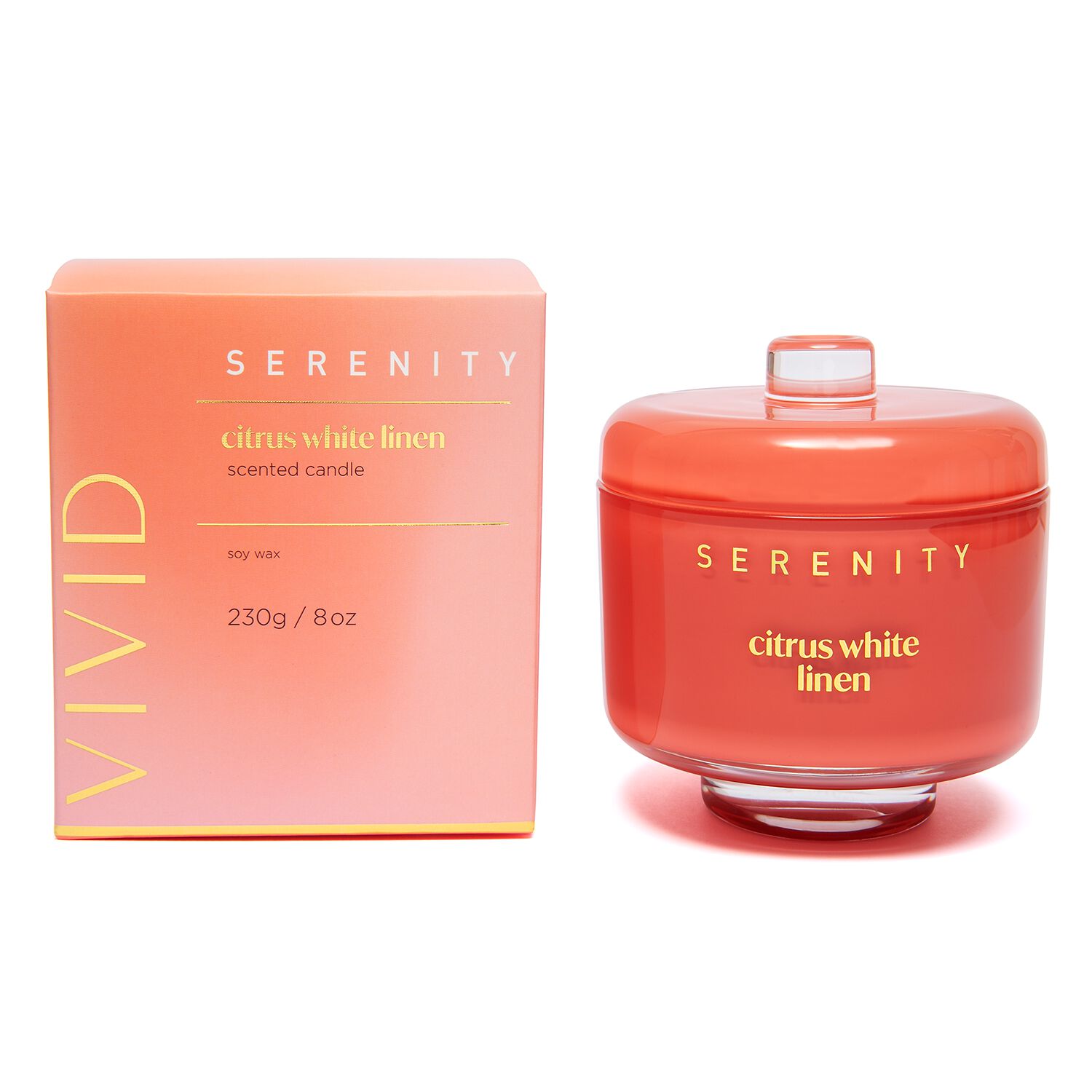 Vivid Serenity Citrus White Linen 2 Wick Candle