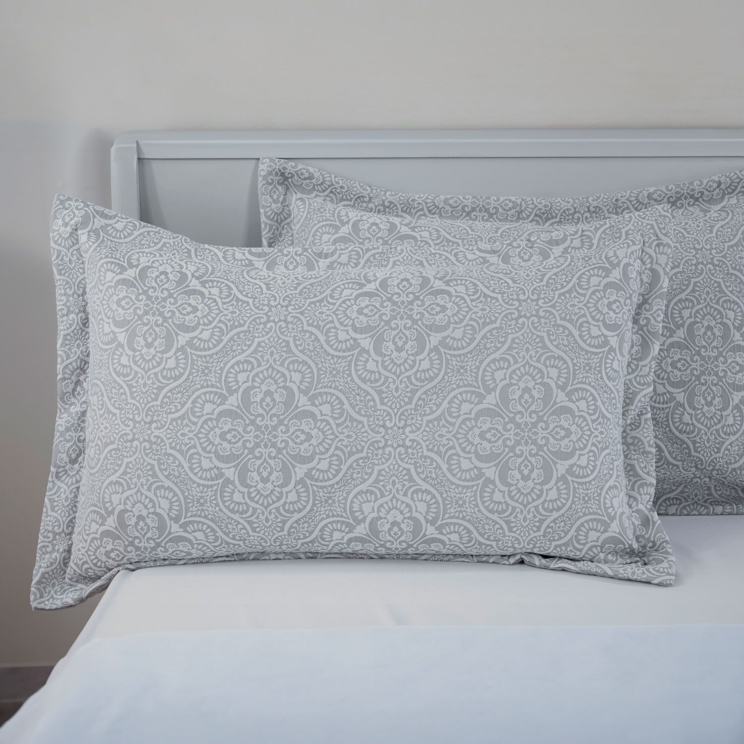 Washed Matelasse Silver Pillowshams