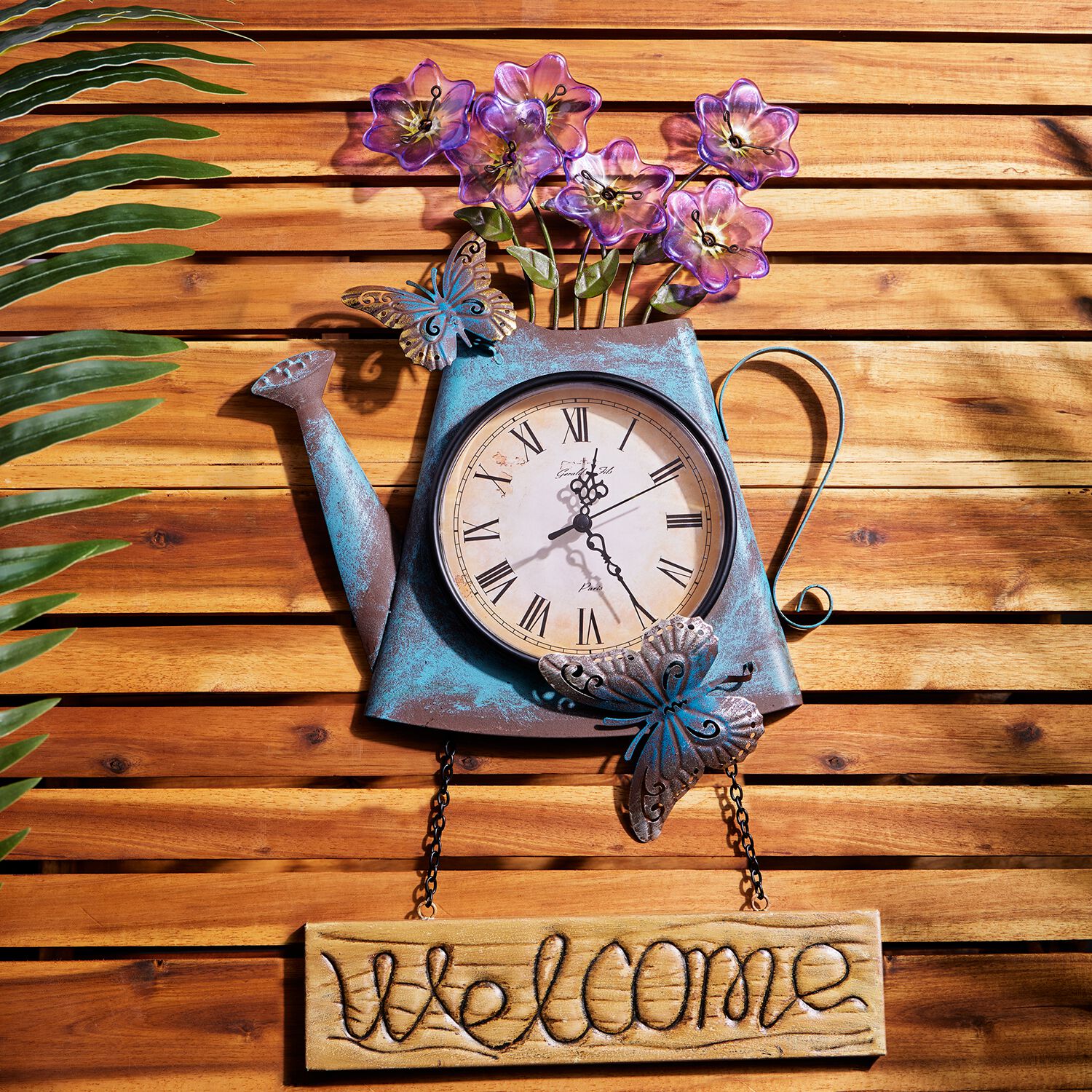 Watering Can Garden Clock