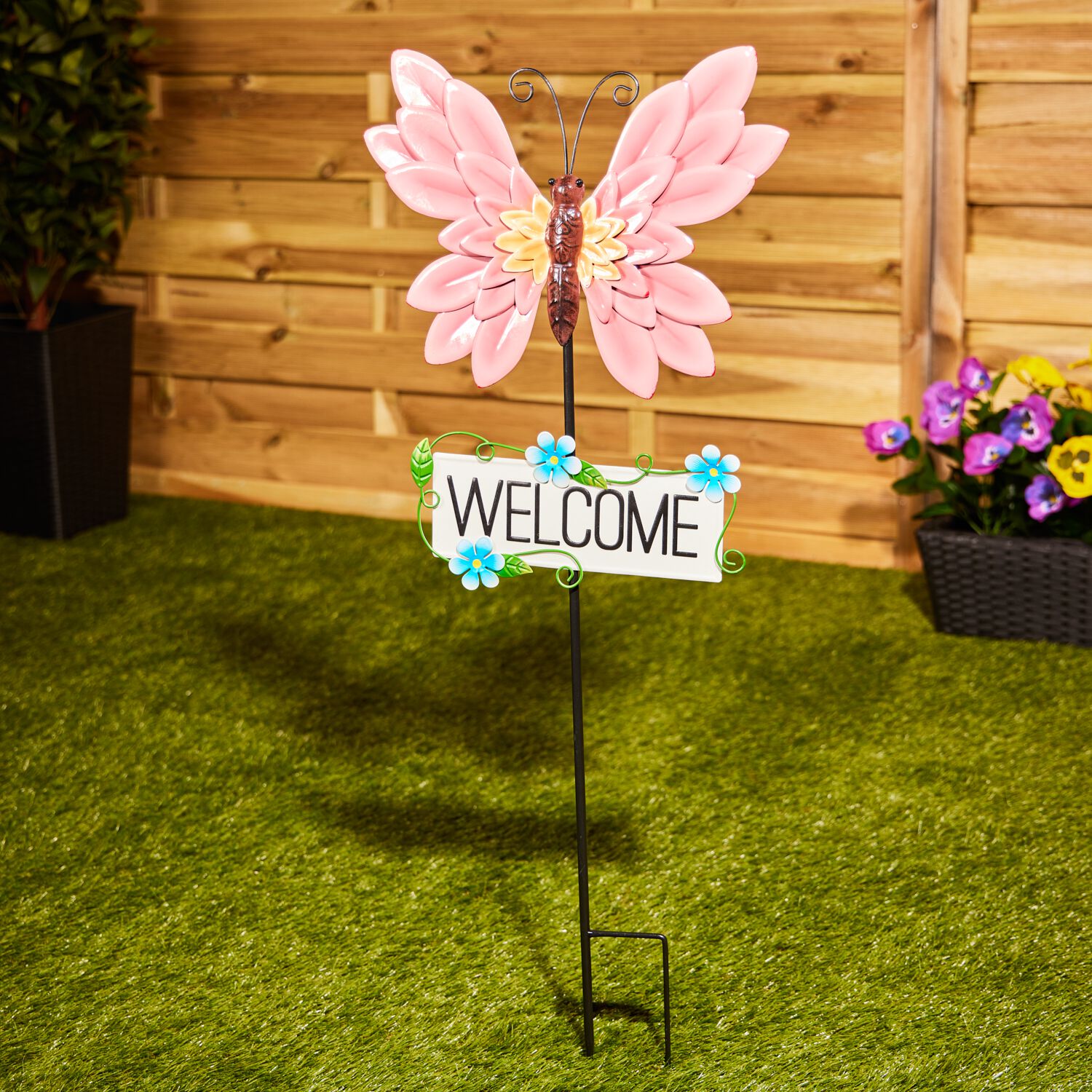 Welcome Butterfly Garden Stake