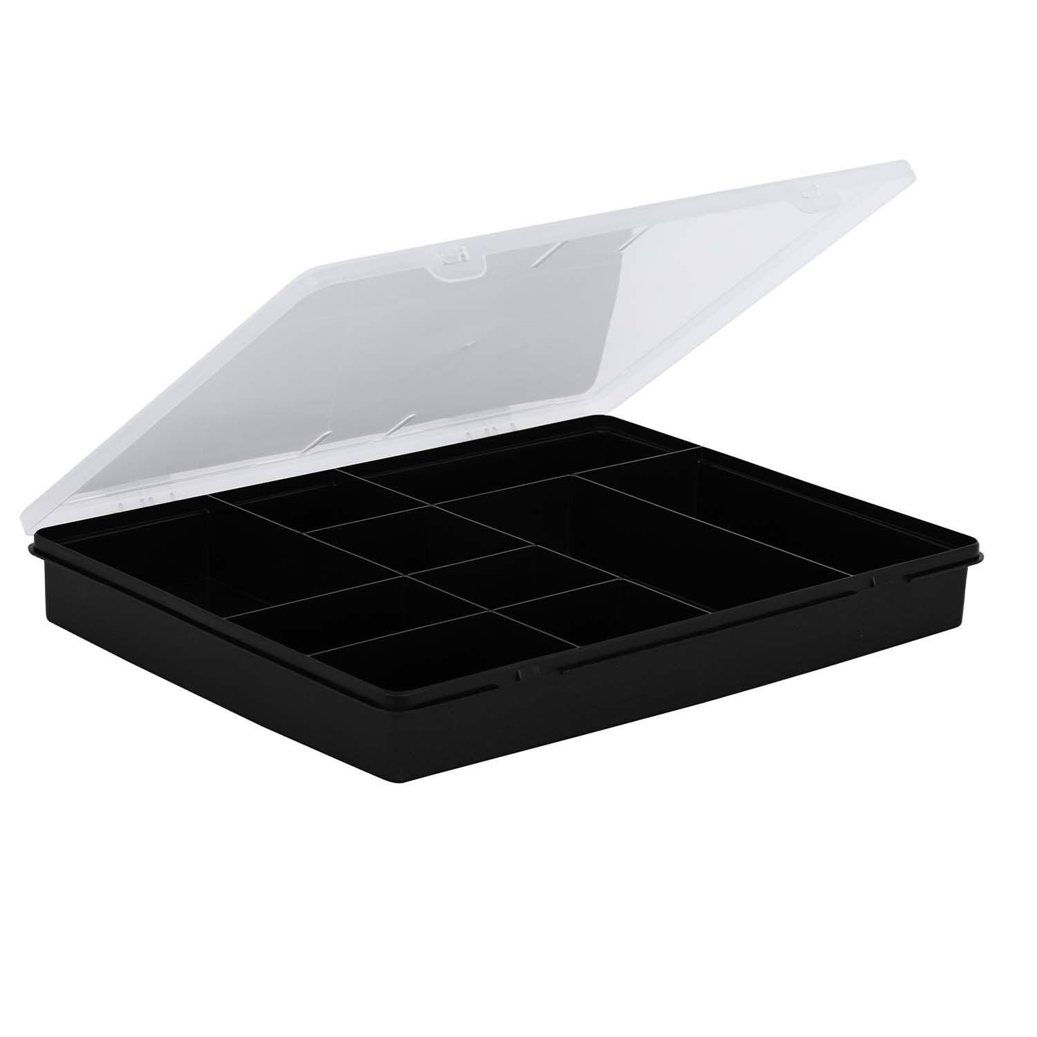 Wham Organiser Box 38cm with 10 Divisions Black