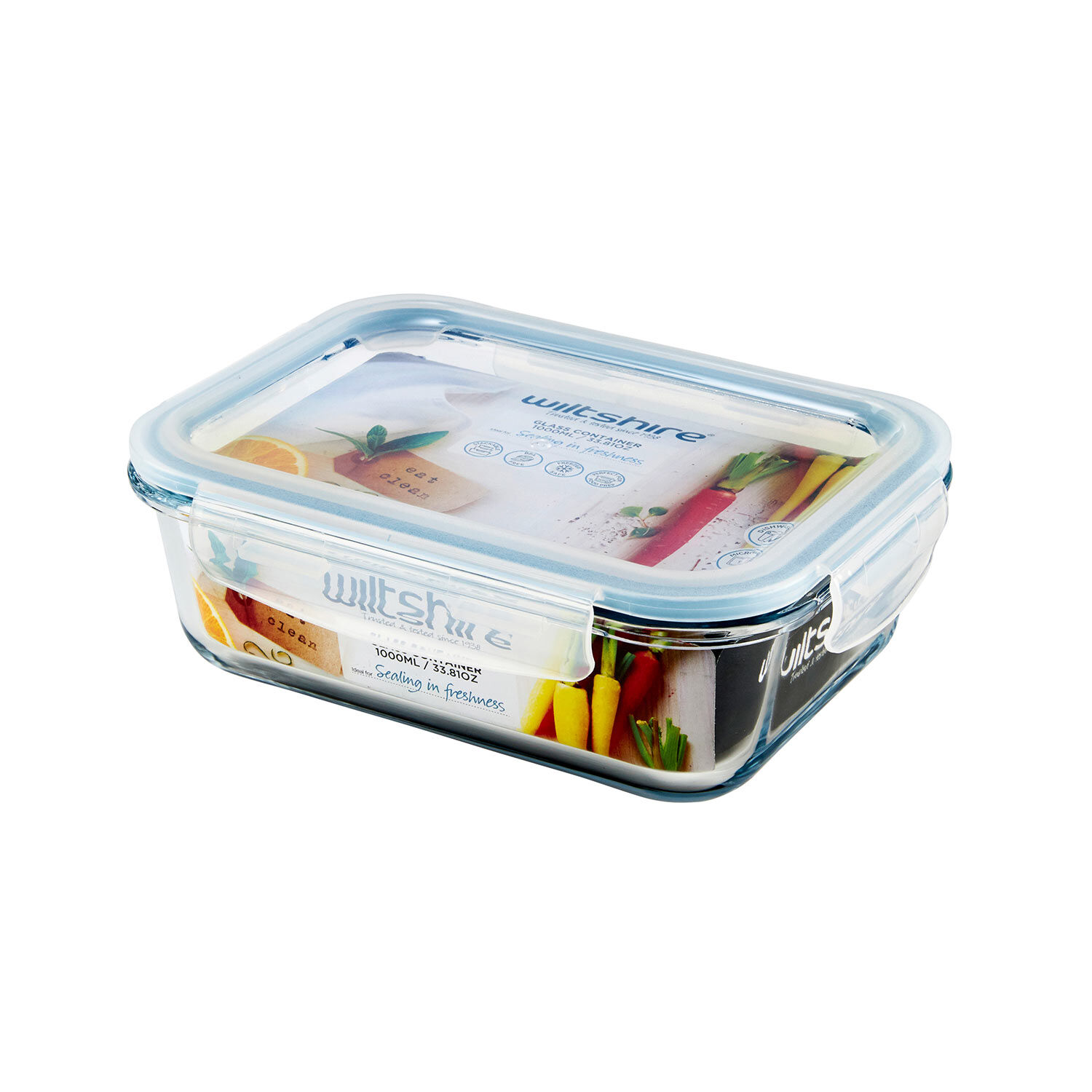 Wiltshire 1L Rectangle Glass Container