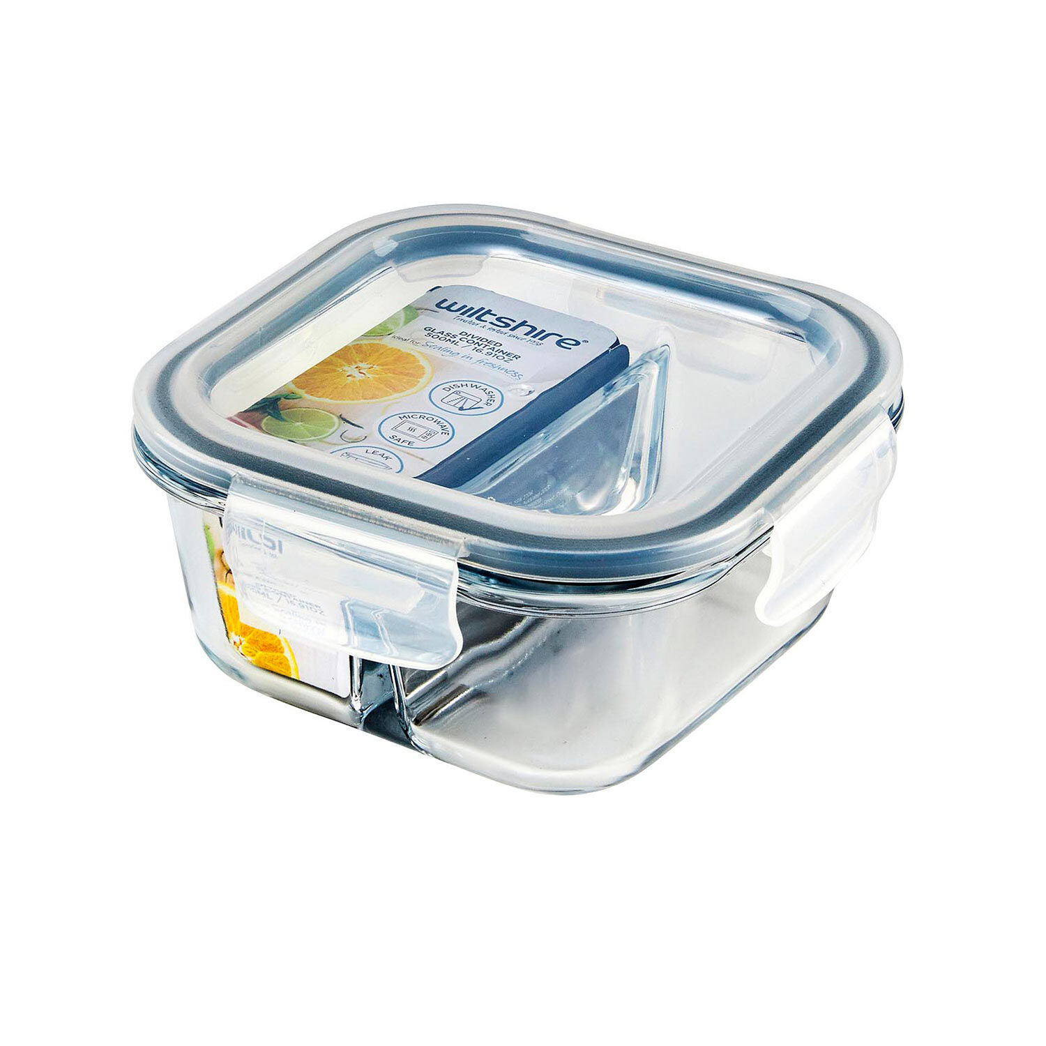 Wiltshire 500ml Square Container with 2 Divider