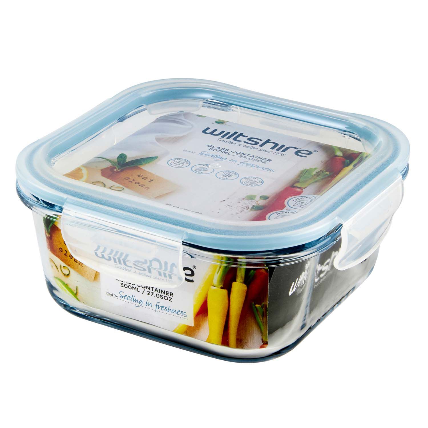 Wiltshire 800ml Square Glass Container