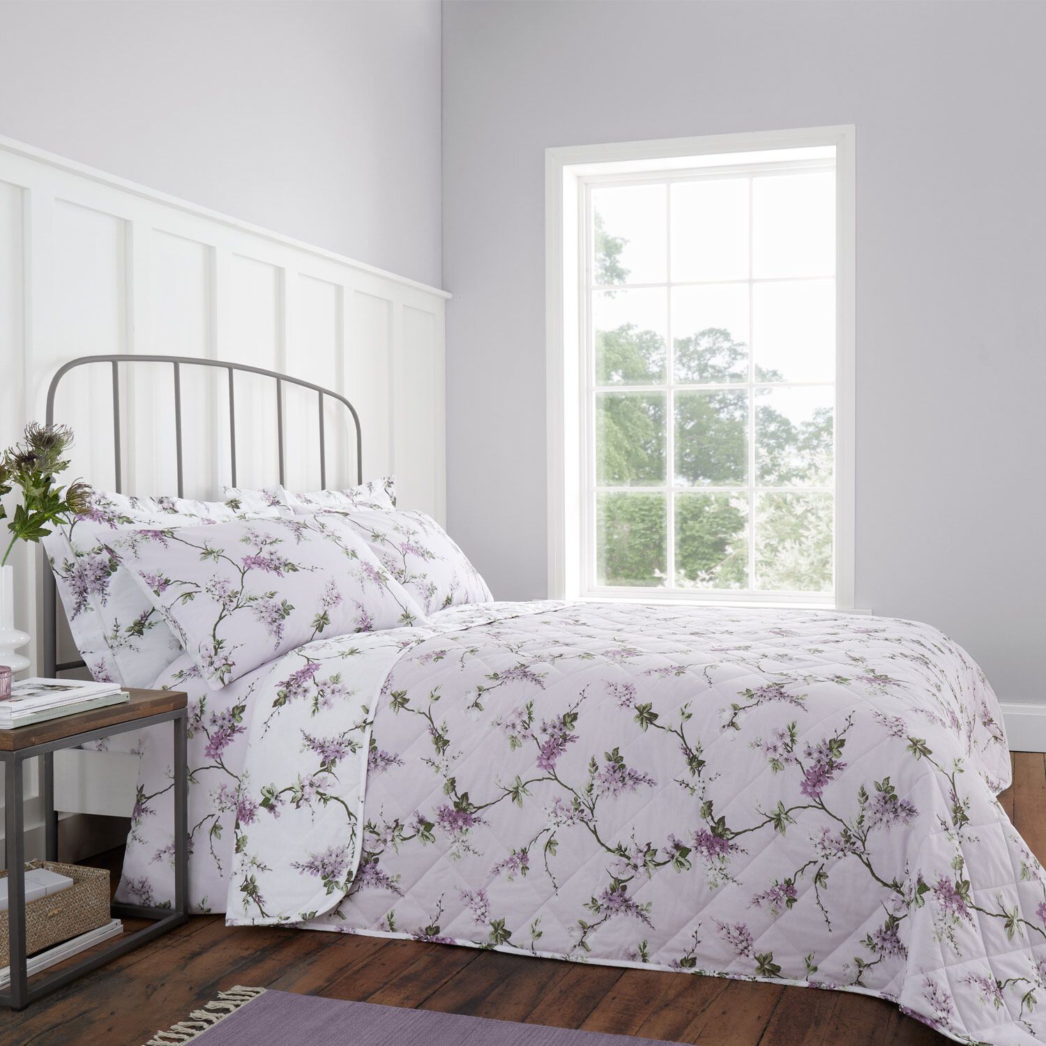 Wisteria Bedspread 200cm x 220cm - Lilac