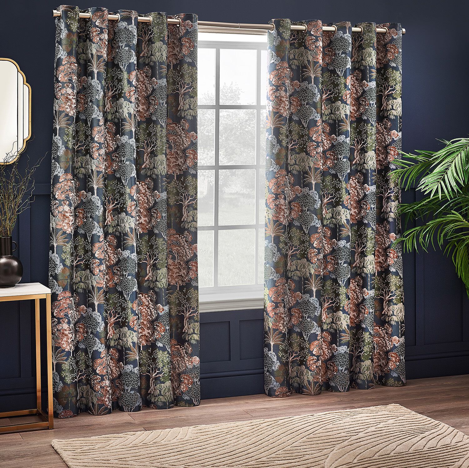 WYLDER WOODLANDS NAVY 90x90 Curtain