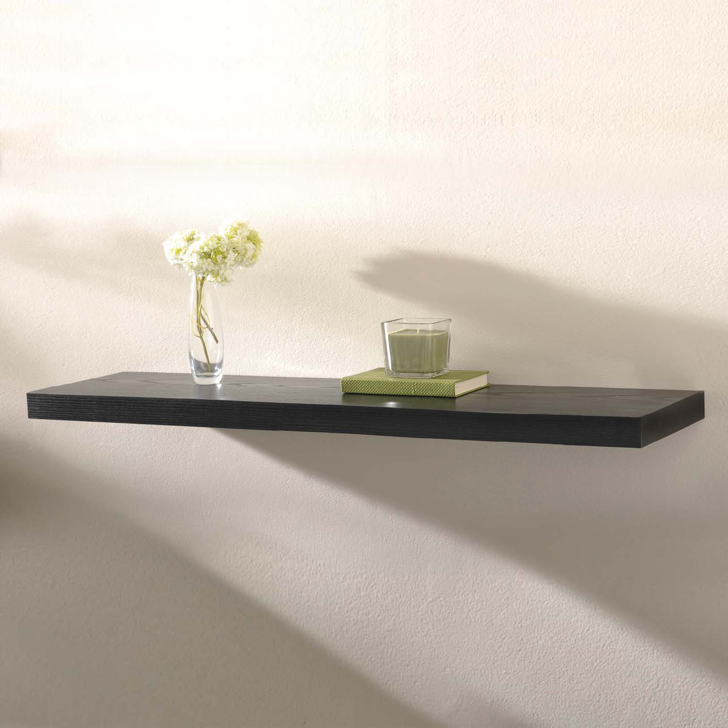 Images capri black floating wall shelf