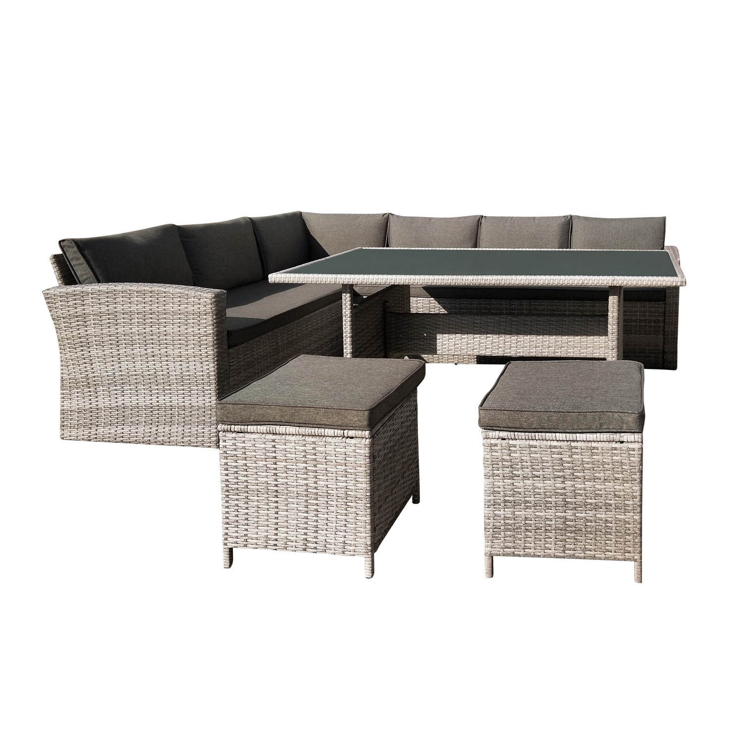 Rattan Garden Corner Sofa and Dining Set Home Store + More
