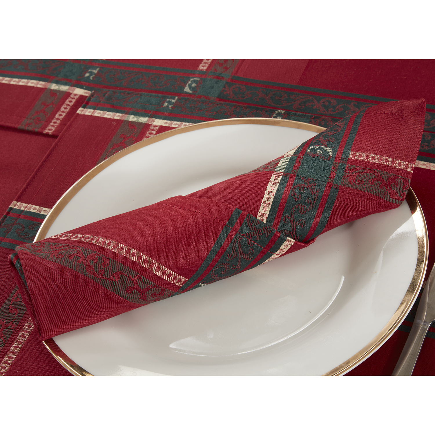 Plaid Damask Red Napkins 4PK Home Store + More