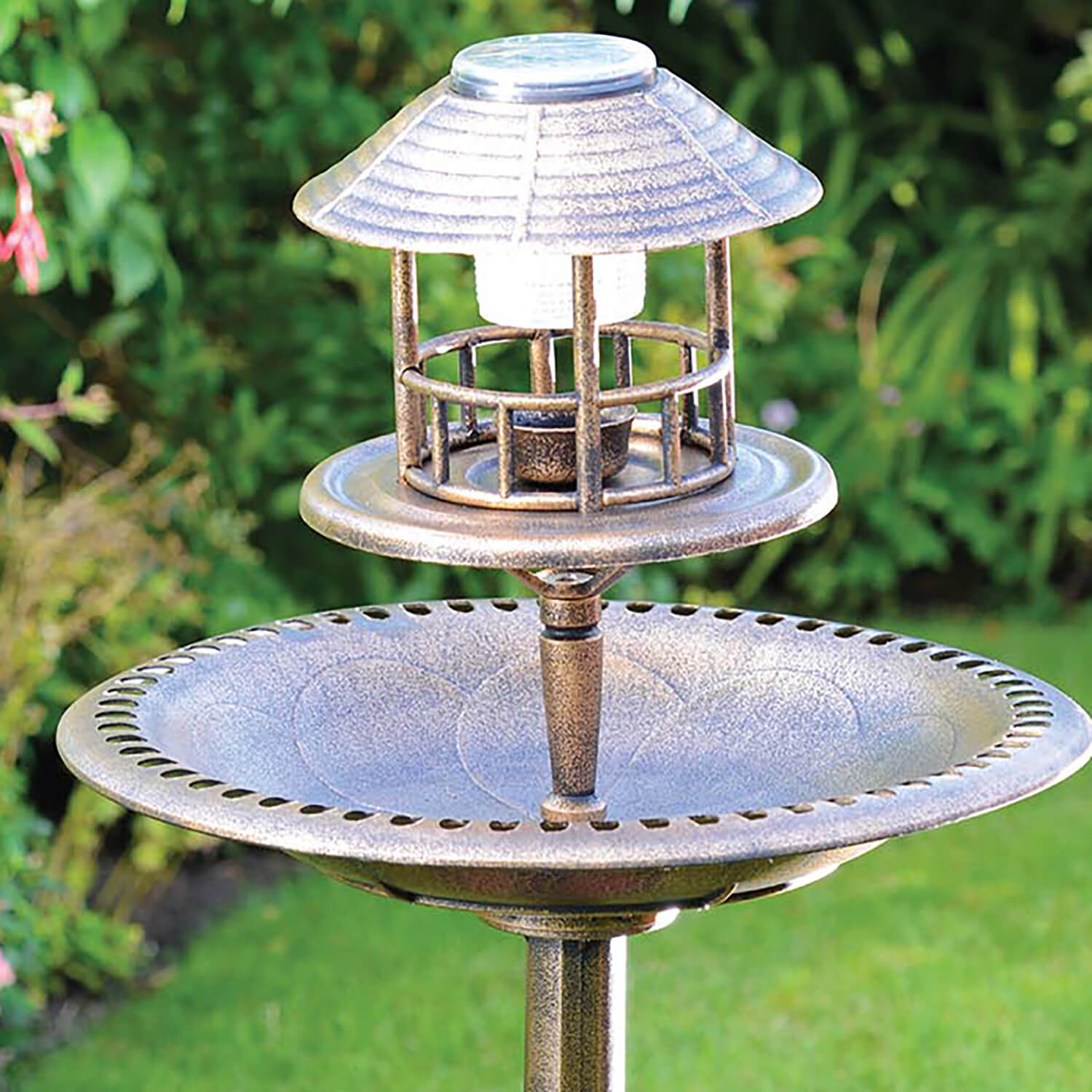 3 in 1 Bird Bath with Solar Light & Planter Home Store + More