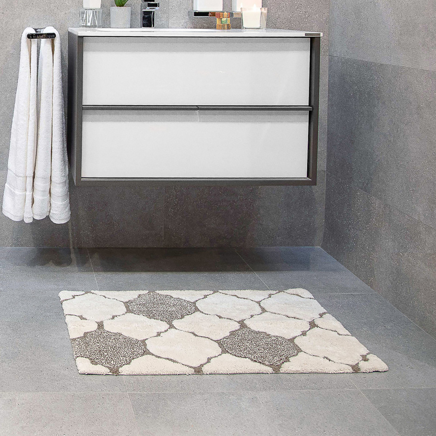 Trellis Natural Bath Mat 50x80cm Home Store + More