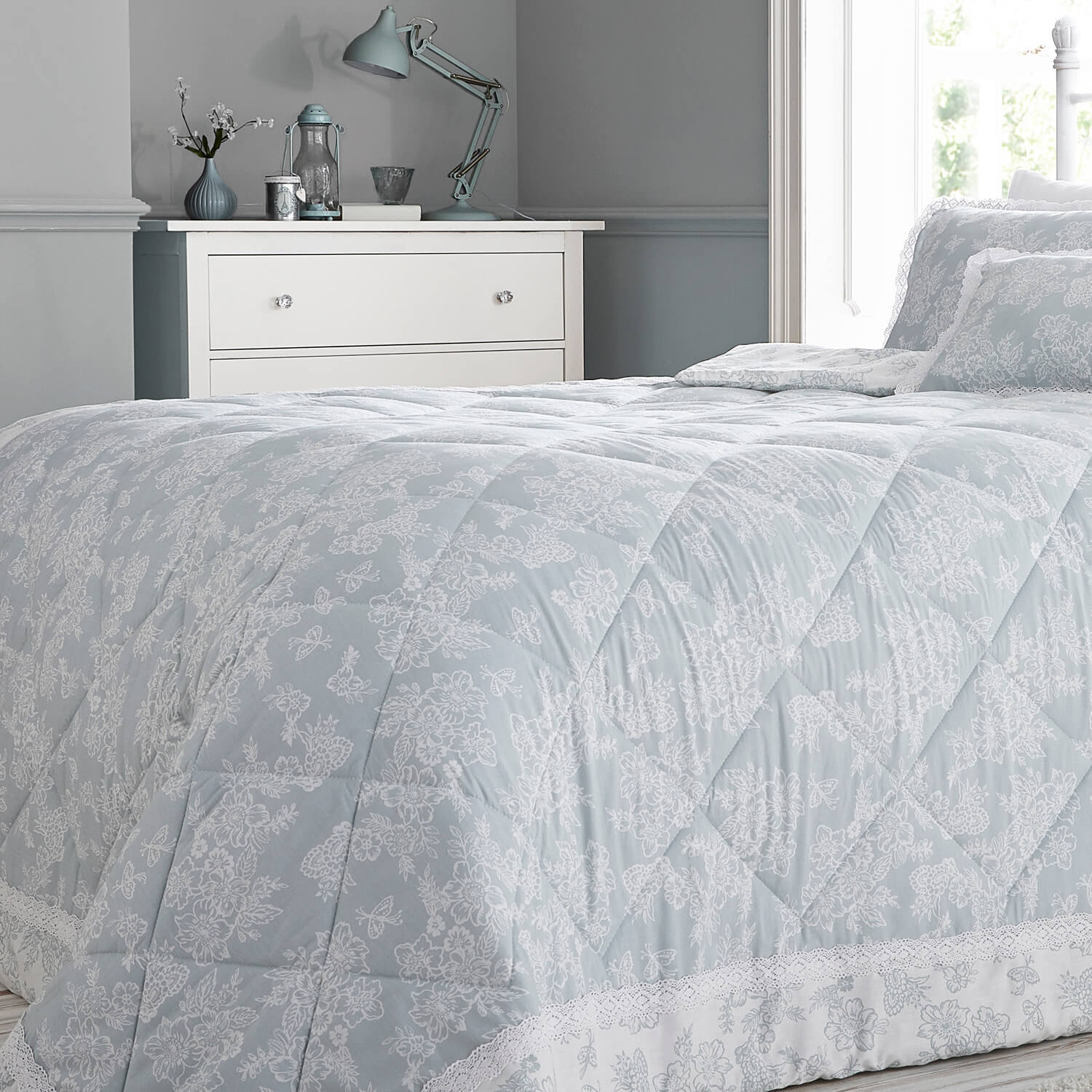 Millie Duck Egg Bedspread 200cm x 230cm Home Store + More