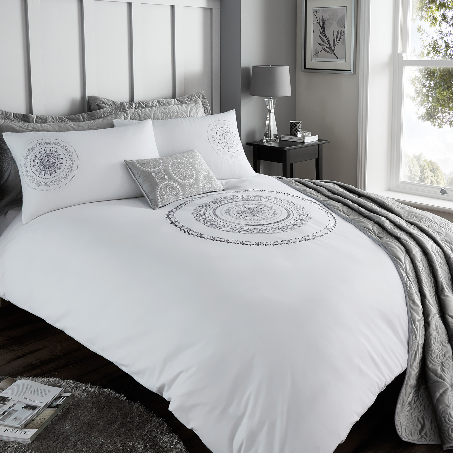 Mandala Silver Duvet Set Home Store More