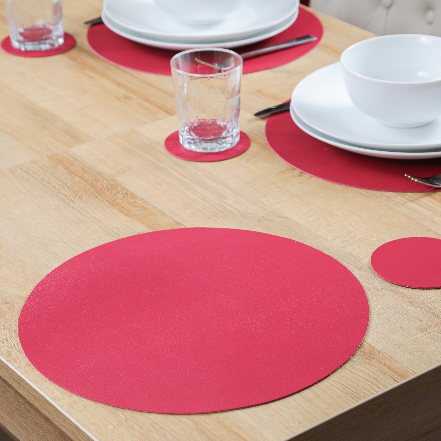 Round Leather Berry Placemat Home Store + More