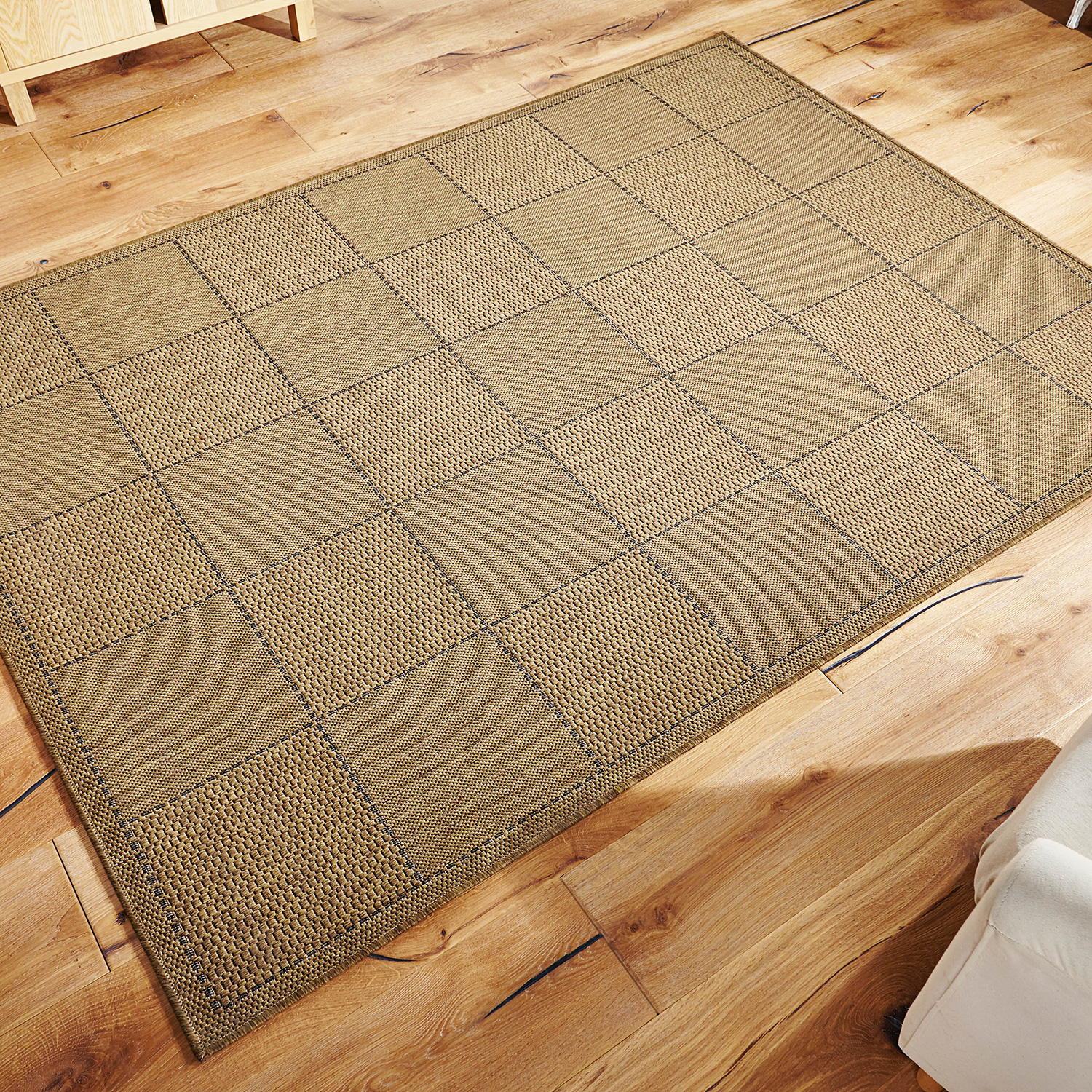 Chequered Flatweave Rug 120x160cm Natural Home Store + More