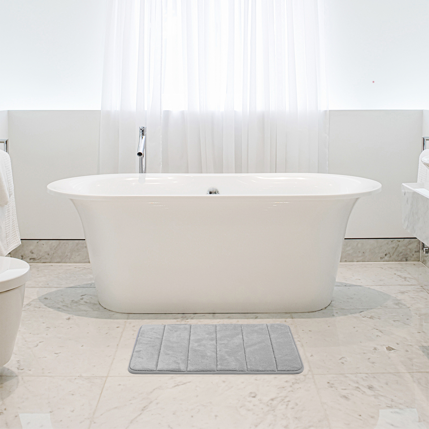 Memory Foam Bath Mat 40x60cm Dove Grey Home Store + More