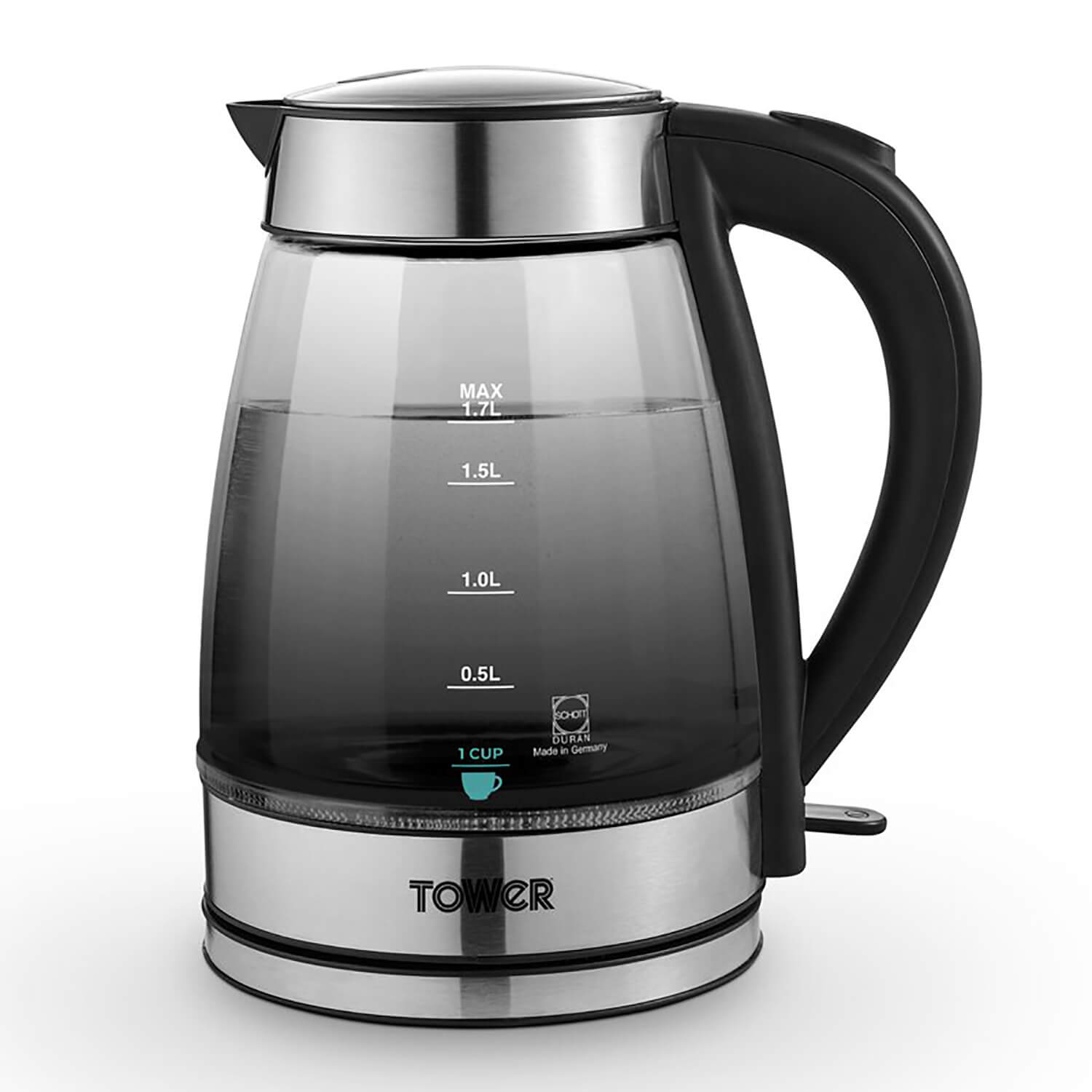Tower Glass Kettle 1.7L Black Ombre Home Store + More