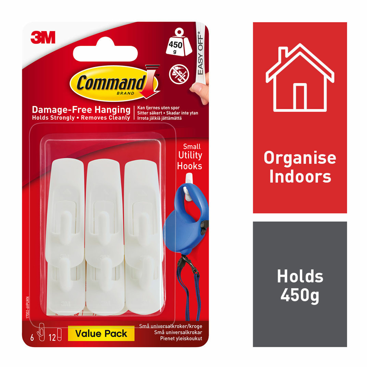 Command Strips 12 Small Strips & 6 Hooks Home Store + More