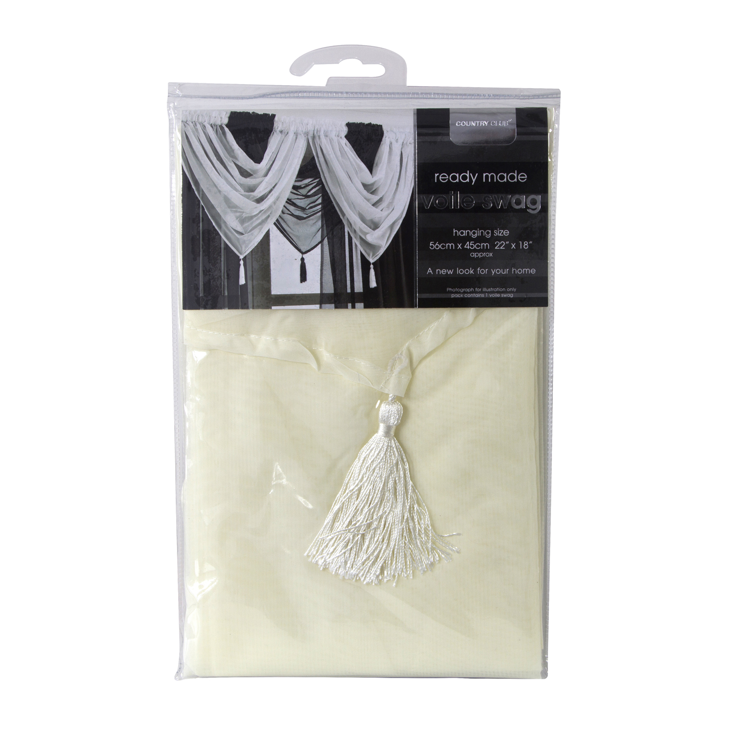 Swag Cream Plain Voile Home Store More