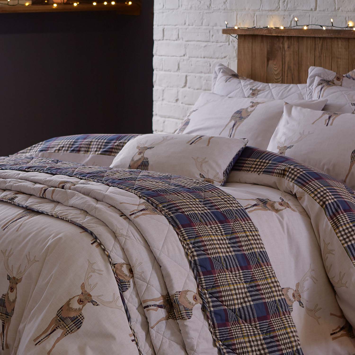 Checkered Stag Navy Cushion 30cm X 50cm Home More Mgctlbxn Mzp Mgctlbxv 5 2 Mgctlbxl C