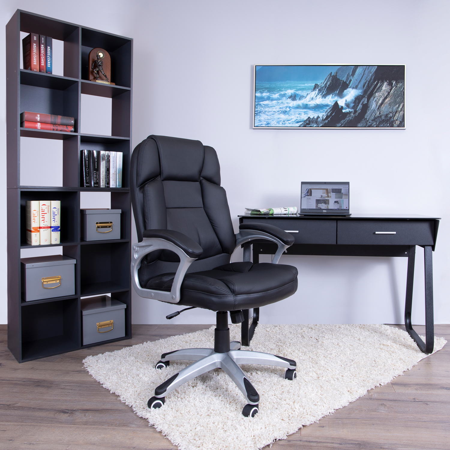 Black Deluxe Office Chair Home Store + More