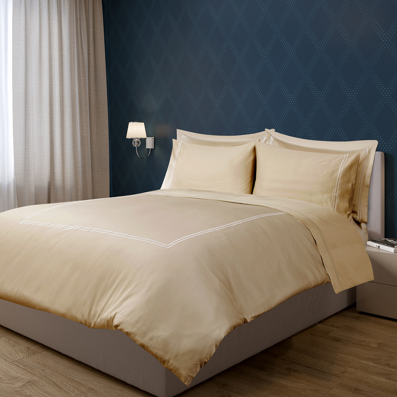 Double Stitch 300 Threadcount Duvet Set Gold 084258