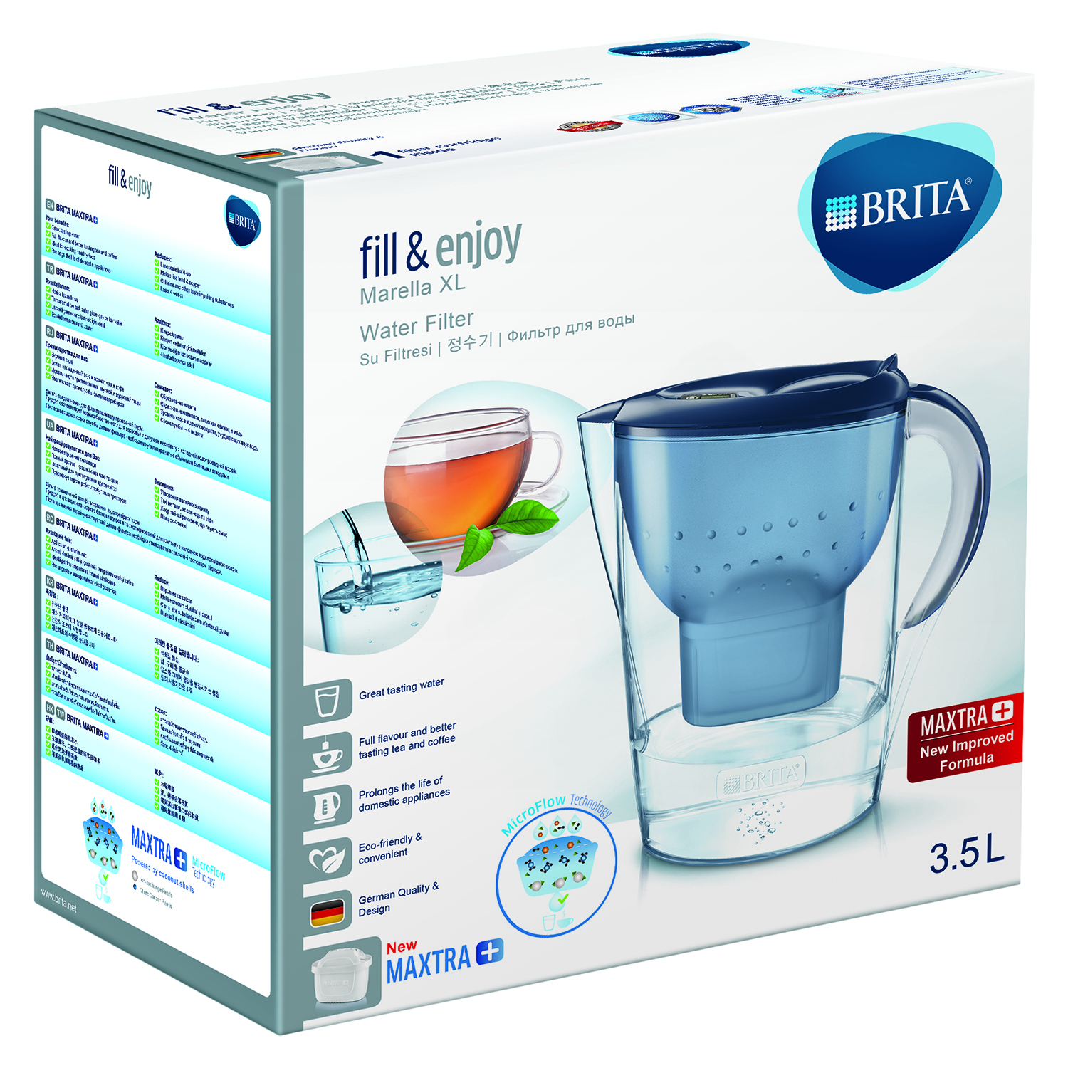 BRITA MAXTRA+ Marella XL Blue Water Filter Jug 