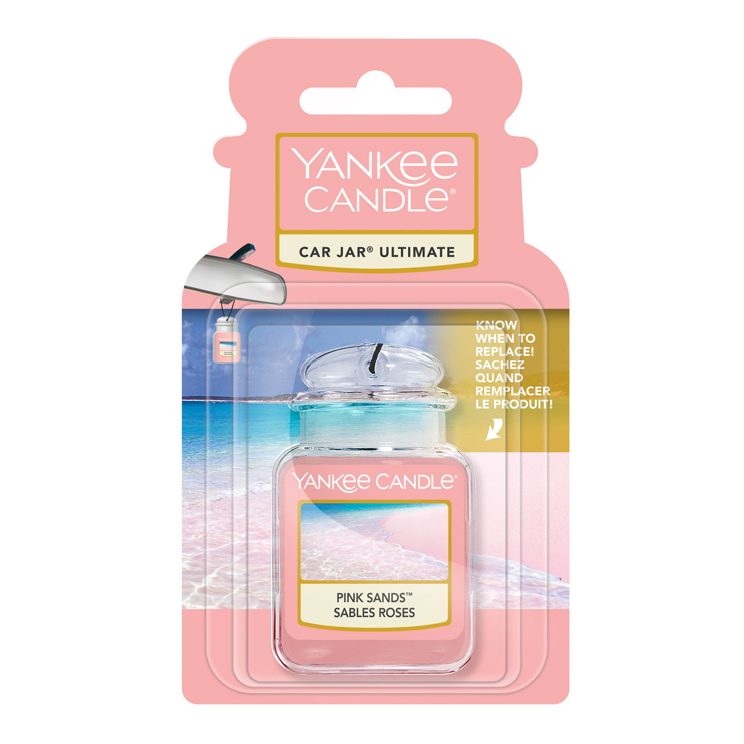yankee candle car jar pink sands - désodorisant voiture yankee candle