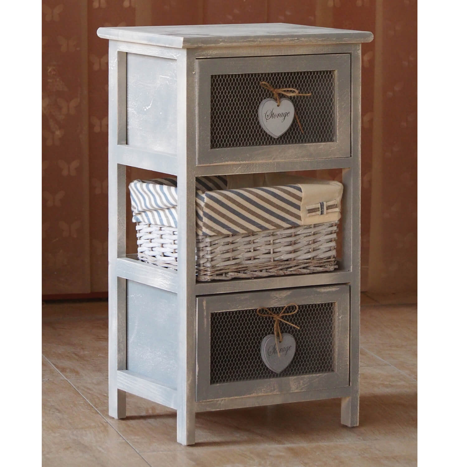 Rustic Heart Bow Medium Storage Unit Home Store More