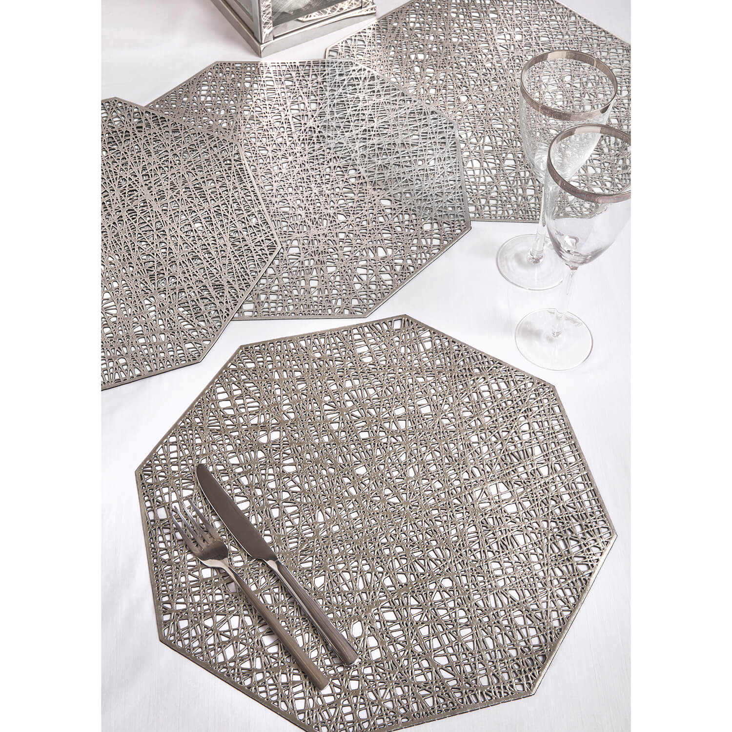 Hexagon Placemat Silver Home Store + More