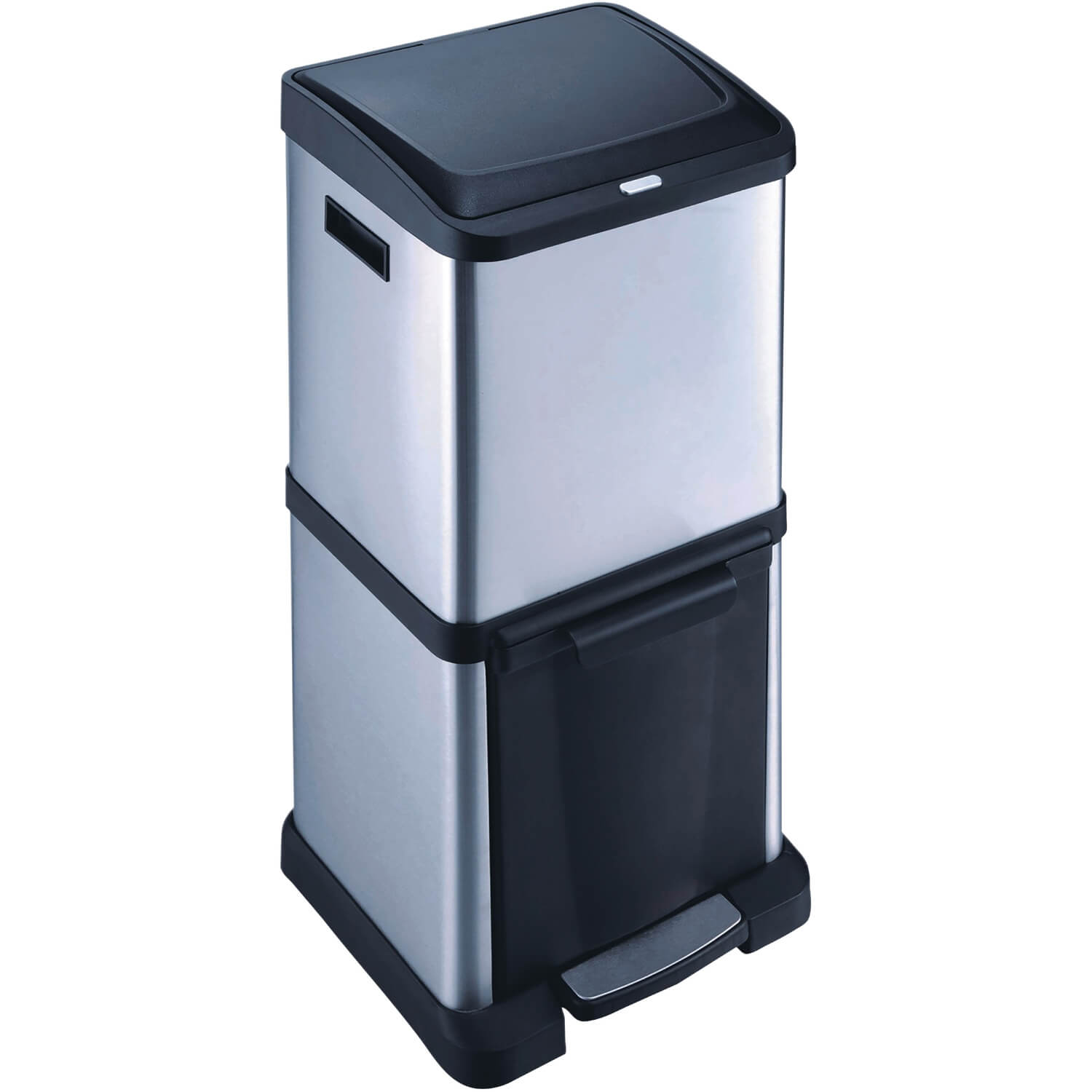 Stacked Stainless Steel Double Recycle Bin 34L Home Store + More