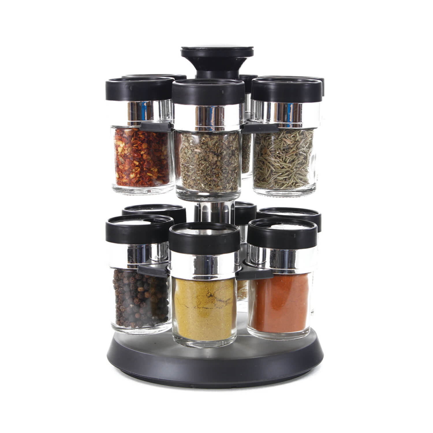 Revolving Circular Spice Jars Set 12 Pce Home Store More