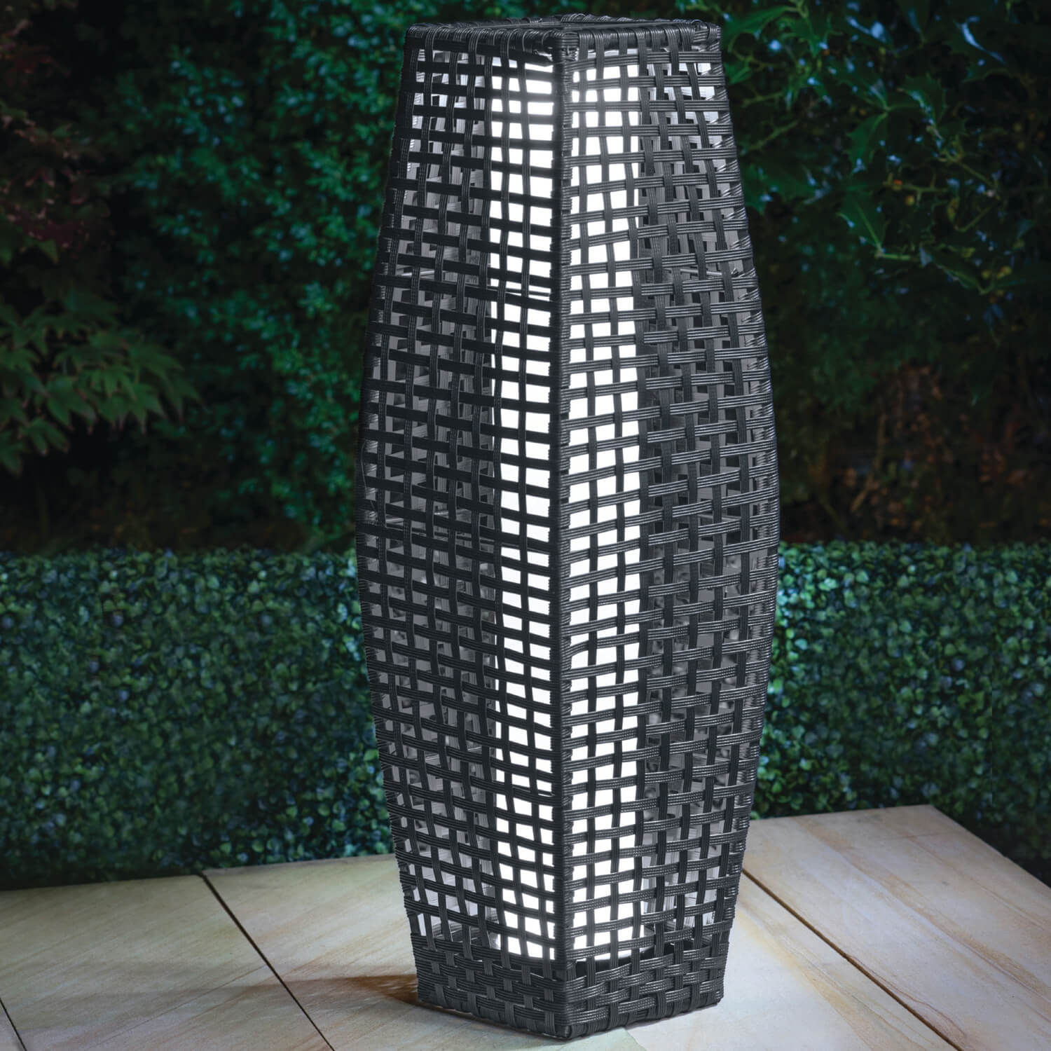 Rattan Solar Lantern Grey 69cm - Home Store + More
