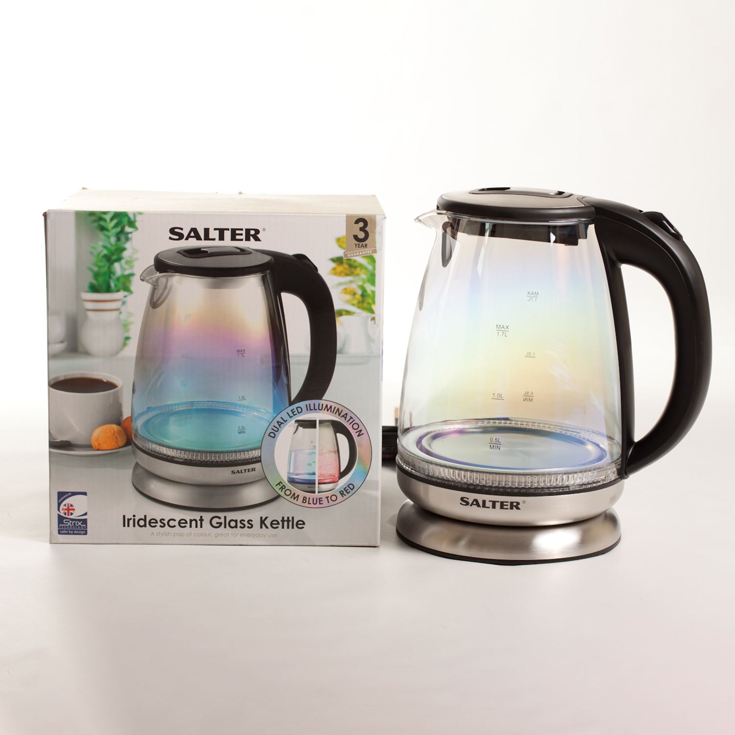 Salter Iridescent Glass Kettle Home Store + More